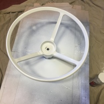 When everything was smooth again I painted the wheel with Rustoleum plastic primer.